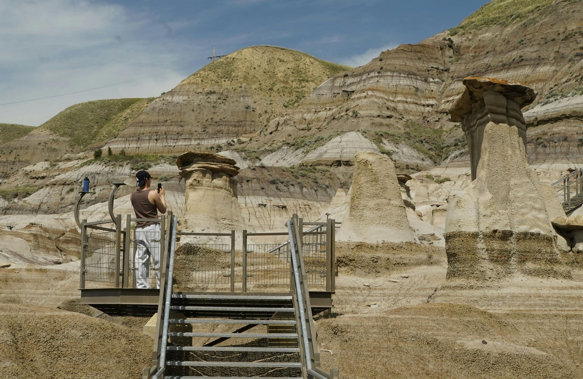 View of Hoodoos in Drumheller Badlands